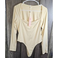 Unbranded Women's Tan and Cream Bodysuit