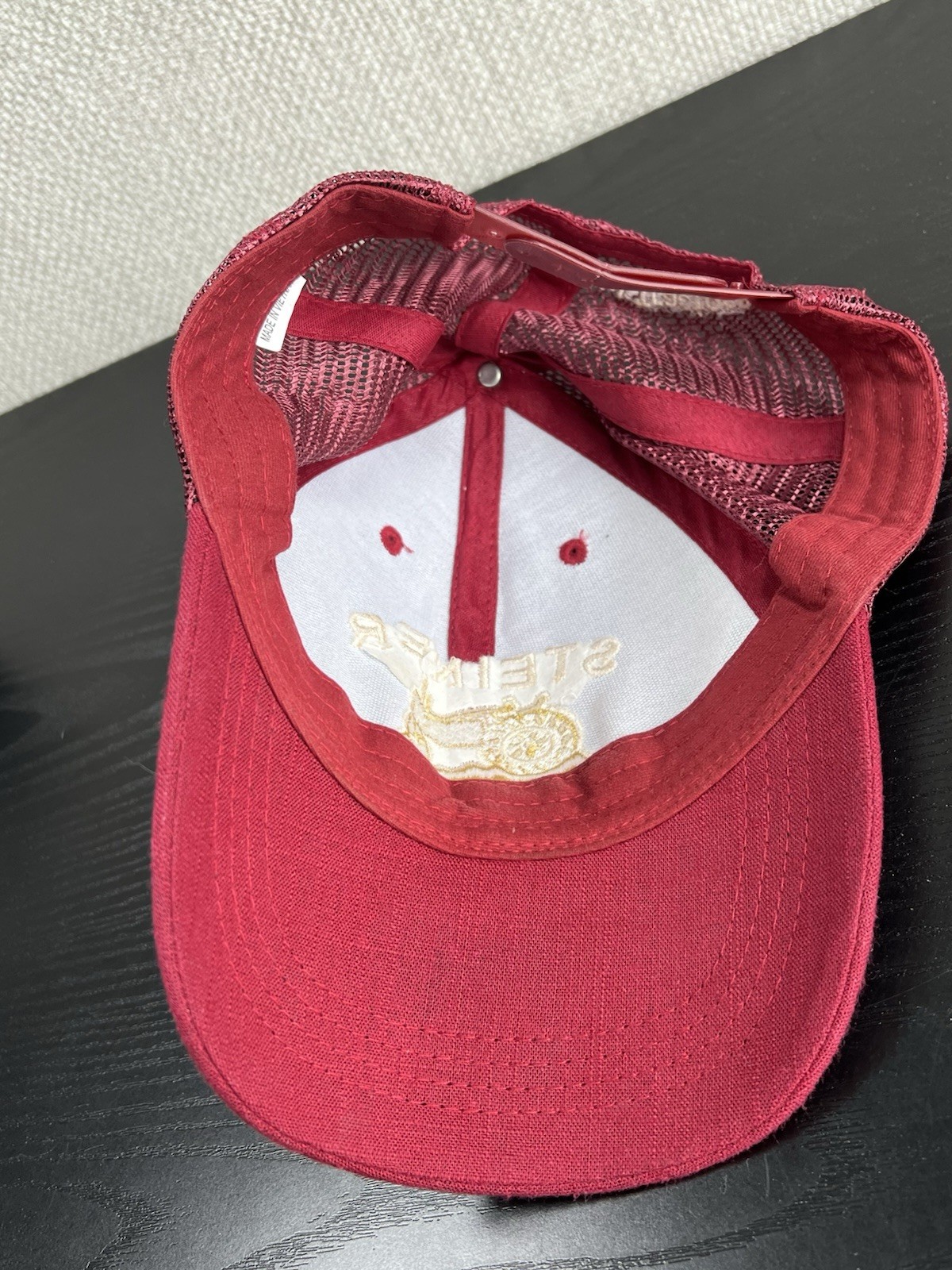 Steiner Tractor Parts Inc Trucker Hat Snapback Maroon Rare Workwear Cap USA image 4