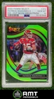 Patrick Mahomes II PSA 10 2020 Panini Select Neon Green Prizm Die Cut Chiefs 302