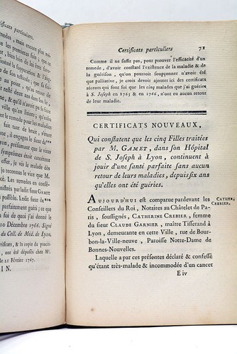 GAMET (Jean-Marie). Théorie Nouvelle sur les maladies Cancéreuses, Nerveuse 1772 - Picture 10 of 10