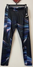 Adidas Climalite Girls Small 7/8 Black Elastic-Waist Athletic Leggings NWT A3373