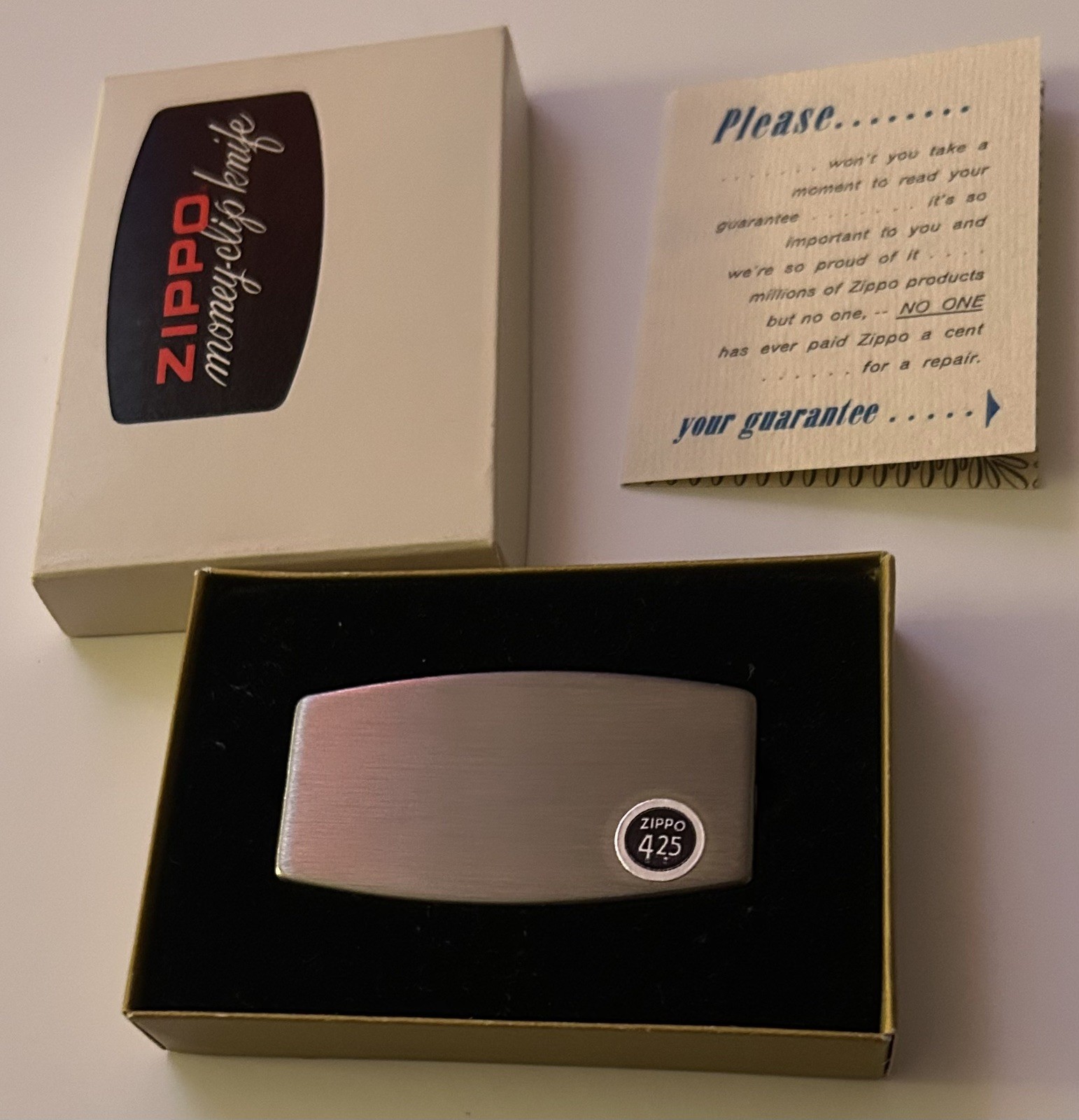 Vintage 1970 Zippo Money-Clip / Knife Combo UNUSED MINT CONDITION WITH GIFT BOX!