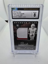 Brandon Aiyuk 2020 Panini Black Rookie Patch Auto Silver /99 #223 49ers CSG 8