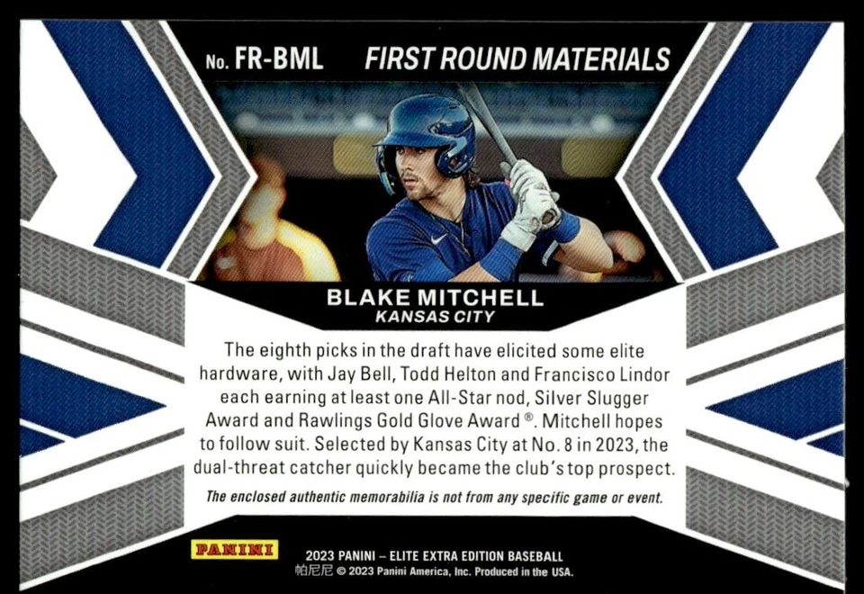 2023 PANINI ELITE EXTRA EDITION FIRST ROUND JERSEY Blake Mitchell - Image 2 of 2