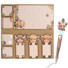 9 Pieces Lovely 3x3 inches or 3x5 inches, Sticky Notes With Pen mint Green