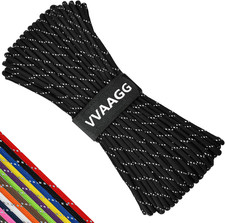 Reflective Paracord Rope 100FT, 7 Strand Nylon Para Cord Lanyard Utility 550 Par