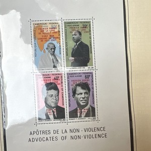 Cameroon Air Mail CTO Used Stamps Non-Violence Historical Figures 20F-60F