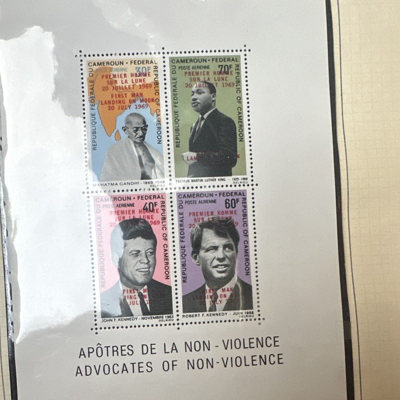 Cameroon Air Mail CTO Used Stamps Non-Violence Historical Figures 20F-60F