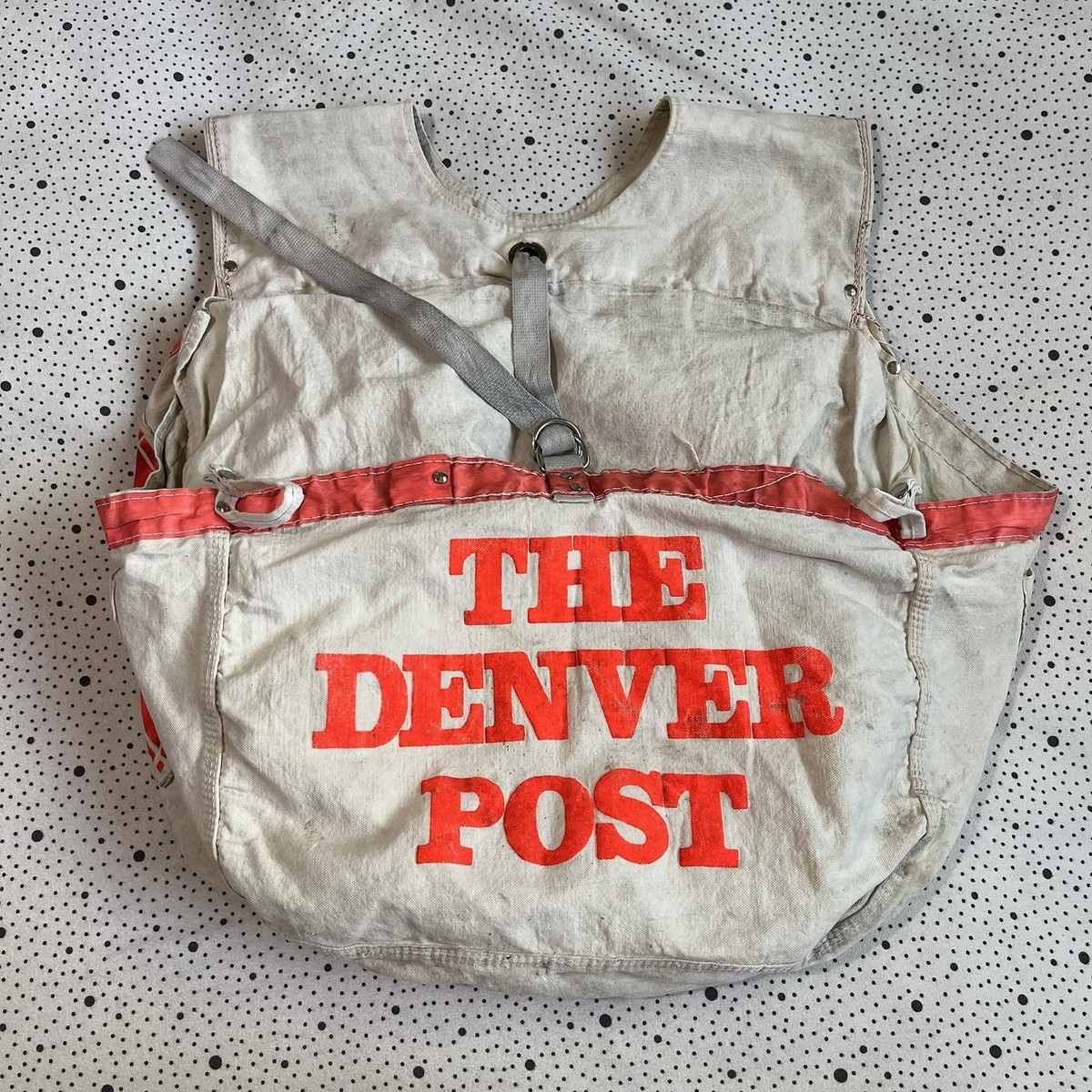 Vintage 1970's Denver Post Canvas Newspaper Carrier Bag Vest