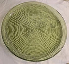 Vintage Anchor Hocking Soreno Avocado Green 10 inch Plate ripple MCM