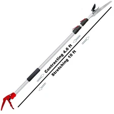 4.6-10 Foot Extendable Tree Pruner, Cut and Hold Pruning Trimmer, Long Reach ...