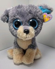 2010 Ty Beanie Boos SCRAPS Schnauzer Dog Medium 9" Buddy Purple Tag