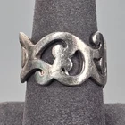 Vintage Silpada Sterling Silver Filigree Adjustable Ring W/ Swirl Decal Sz 9