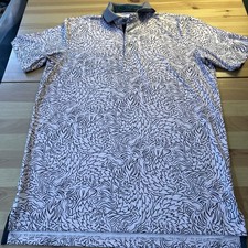 Greyson Men's Small Golf Polo Performance Light Pink With Black Wolf Print