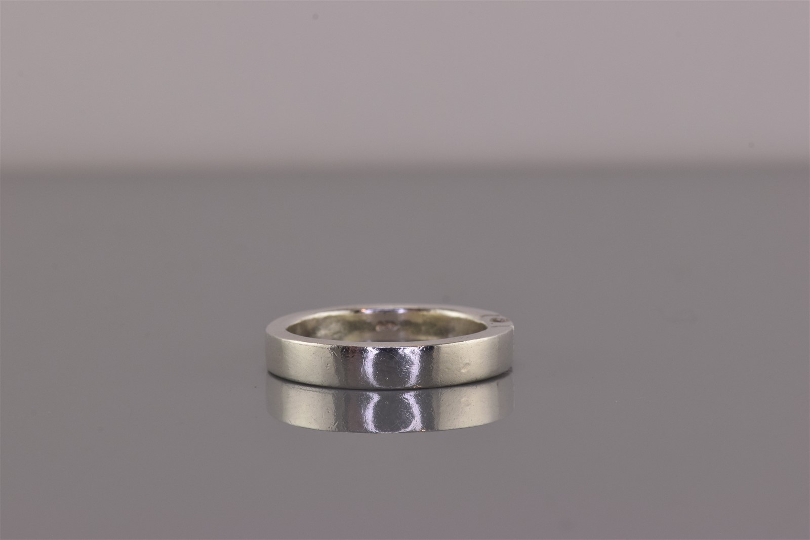 Sterling Silver 4mm Collared Dot Solid Thick Band… - image 3