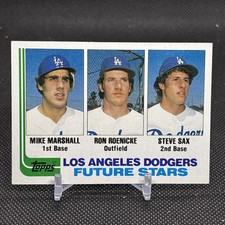 1982 Topps Future Stars Steve Sax, Mike Marshall, Ron Roenicke Dodgers RC #681