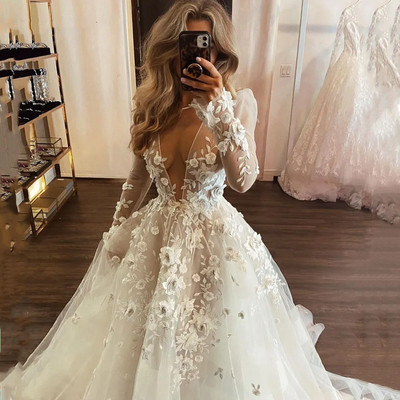 Sexy Wedding Dresses 3D Floral A Line Lace Applique Boho Beach Bridal Gowns | eBay Sexy Wedding Dresses 3D Floral A Line Lace Applique Boho Beach Bridal Gowns | eBay