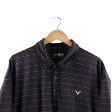 Callaway Opti-Dri Performance Golf Polo Shirt Mens 2XL Pinstripe Short Sleeve