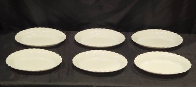 Lot of 6 Arcopal Trianon Ivory France Oval Au Gratin Relish Bakers Dish Bowl 8.5