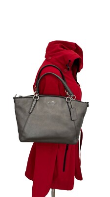 即発★COACH/コーチMini Kelsey In Pebble Leather Satchel COACH MINI KELSEY Satchel Gray/Gunmetal Metallic pebble