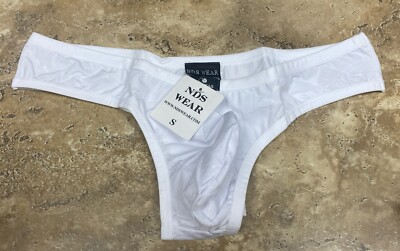 NDS Men Underwear LEO Sheer Stripe Thong White M