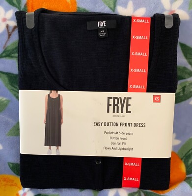 FRYE Women's Sleeveless Easy Button Front Midi Dress Black Size XS | eBay
