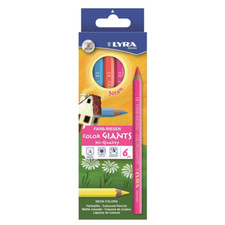 LYRA 6 Farb-Riesen Buntstifte NEON dicke Farbstifte Malstifte Buntstift Stifte