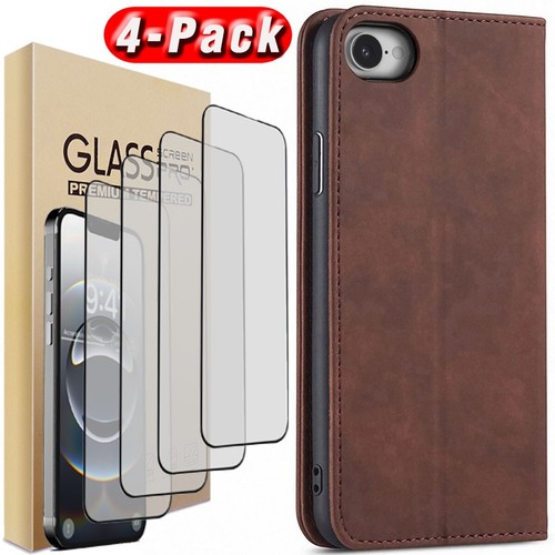 For iPhone 16/Pro/Pro Max/Plus/16e Case Flip Stand Holder Cover / Tempered Glass - Picture 31 of 41