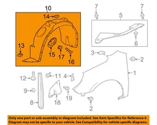 Chevrolet GM OEM-Front Fender Liner Inner Splash Shield Guard Left 23271691