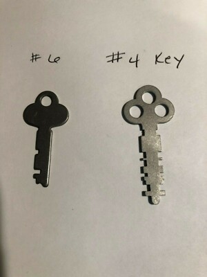 National Cash Register Keys #4 , #6 keys Fits 1000 Class Machines
