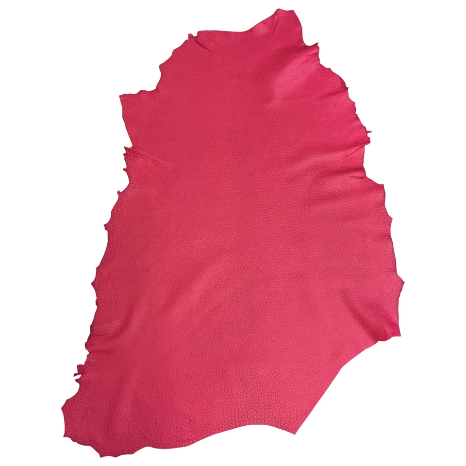 Fuchsia Pink Leather HideThin Bookbinding Gift Craft Material Upholstery Fabric - Image 2 of 4