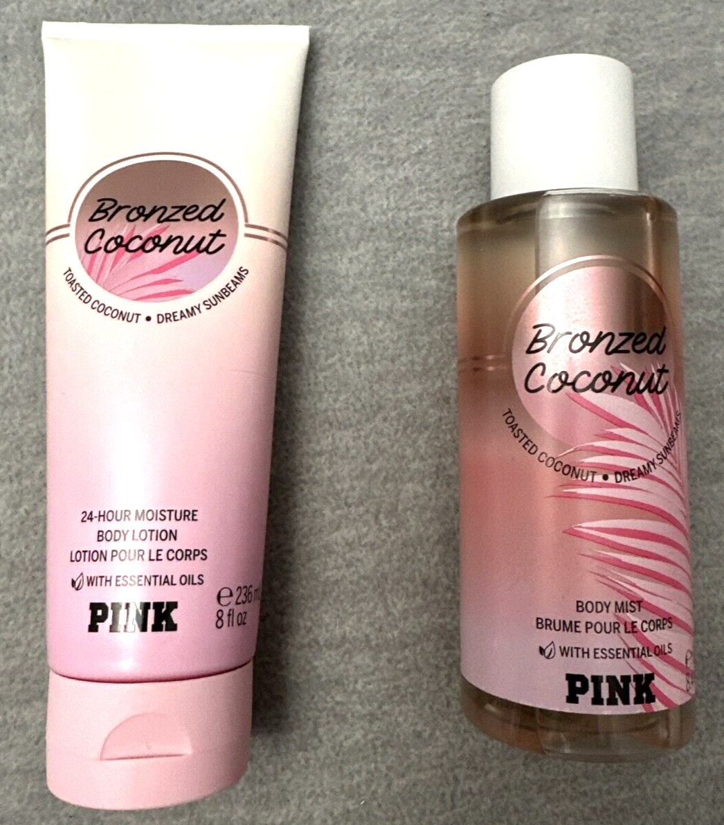 Victoria's Secret Pink Bronzed Coconut Fragrance Mist & Body Lotion 2 PCS Set