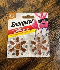 Energizer size 312 brown tab 12 ct. 1.45v zinc air HEARING AID BATTERIES ex09/28
