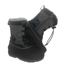 Cat Jack Boys Pre-owned Thermolite Insulated w/Zippers Gray/Black Boots- sz. 1