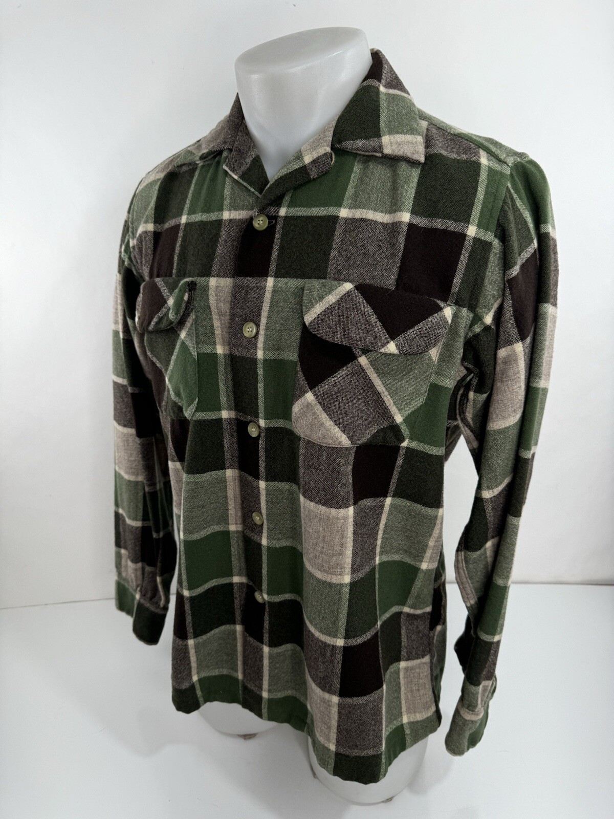 PENDLETON - WOOL Loop Collar Vintage Plaid Mens M… - image 3