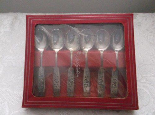 Vintage Nils Johan Silverplate SWEDEN Extra PR NS Demitasse Spoons Set of 6 - Picture 2 of 8