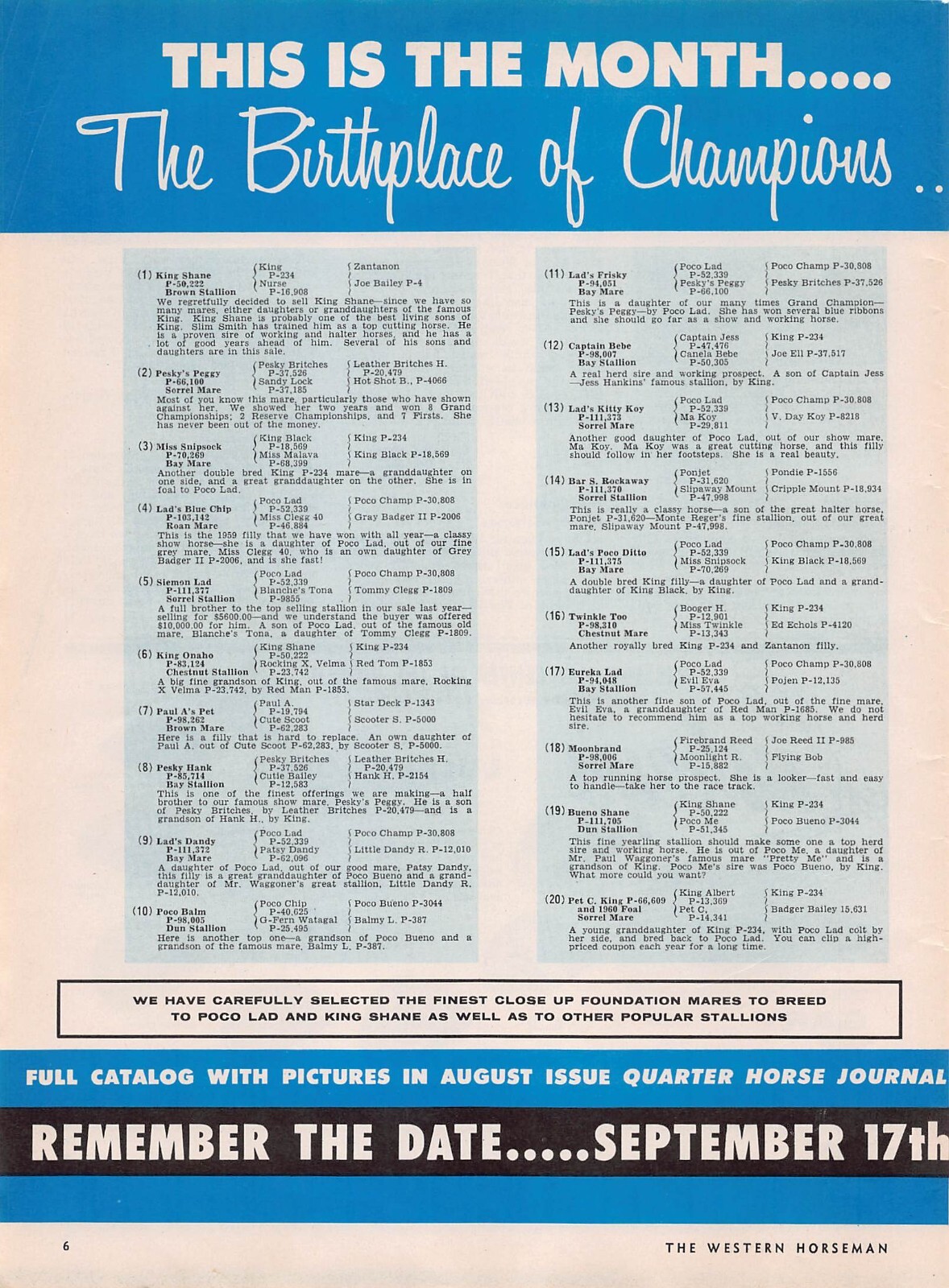 Bar S Ranch Z C "Slim: Smith Quarter Horse Manager Eureka Kansas Vtg Print Ad thumbnail 2