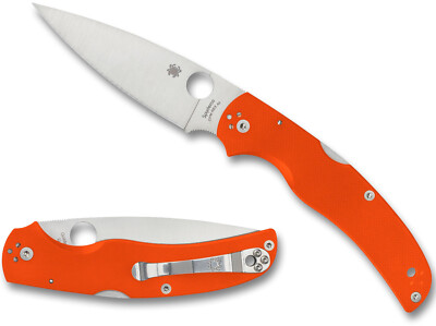 Spyderco Native Chief, Orange G-10 Handles Full-Flat CPM REX 45