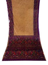 Vintage Flower Indian Floral Hend Batik Print cotton Saree Sari Wedding Wear