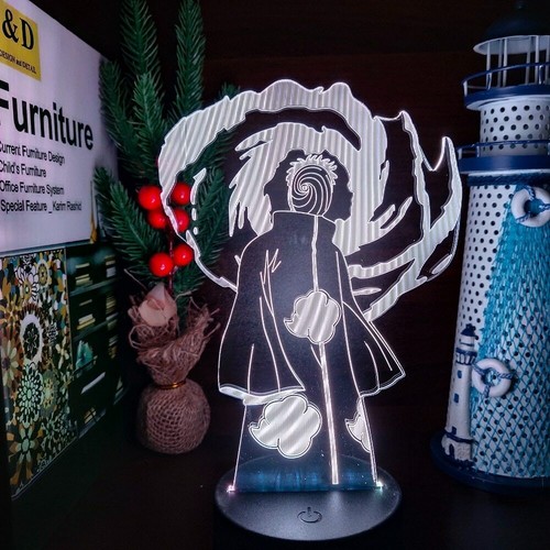 3D Naruto Anime Lampe Obito Sharingan Led Nachtlichter Wohnkultur Kindergeschenk - Bild 10 von 12