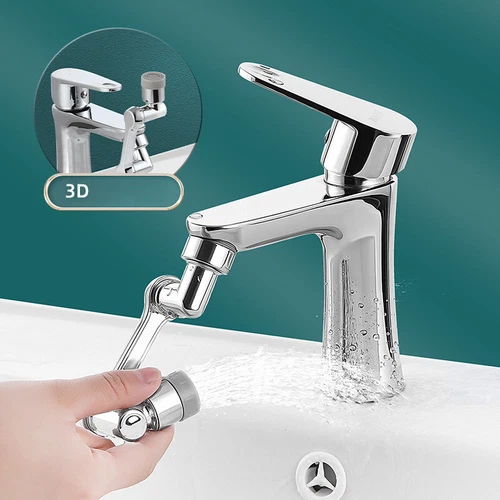 Drehbarer Wasserhahn Aufsatz 720° Schwenkbarer Verlängerung Sprühkopf Wasserhahn - Bild 6 von 12