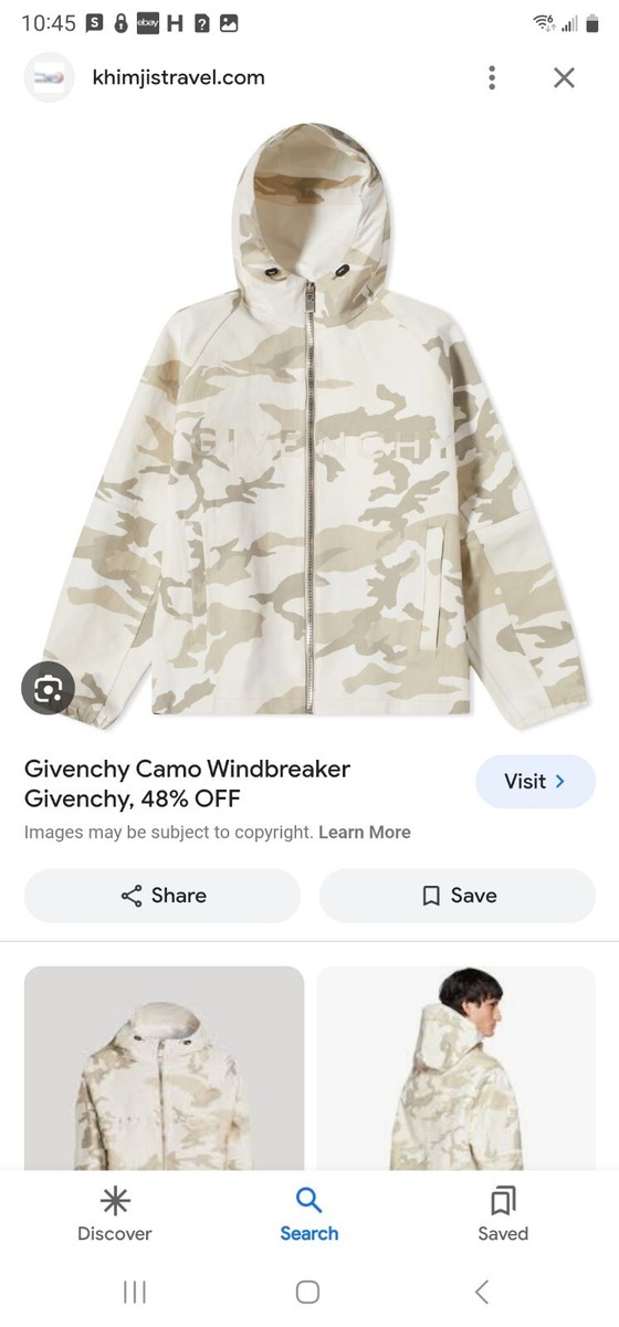 GIVENCHY Coated Canvas Camo Windbreaker Men's size 54 Retail GIVENCHY Coated Canvas Camo Windbreaker Men's size 54 Retail