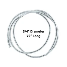 United Pacific 34804 72-in Chrome Wire Loom - 3/4-in Diameter - 1 Unit