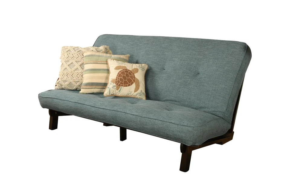 Marco de futón Carson - Madera maciza tamaño completo con colchón de futón tapizado de 7" Foto 2 de 4