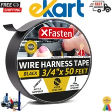 XFasten Wire Harness Tape, 3/4-Inch x 50-Foot, High Temp Wiring Loom Harness,