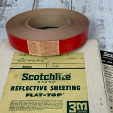 Vintage Scotchlite Red Reflective Sheeting #3272  1" x 50 yds Flat-Top 3M Unused