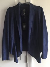 Vakko For Inc Faux Suede Women’s Blue Jacket Sz Xs Nwt