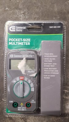 True Rms Pocket Multimeter Commercial Electric Pocket Size True RMS Digital Multi-Meter DMM-8132 ...