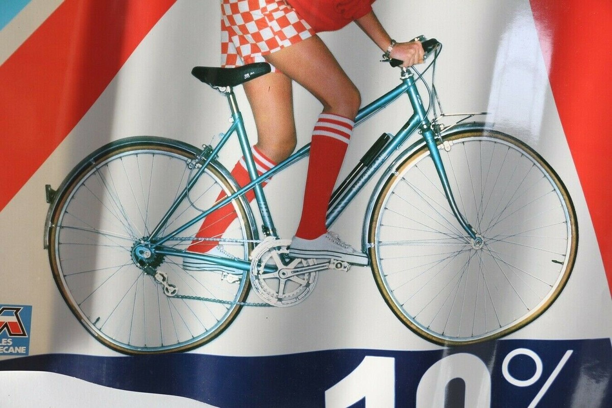 Affiche cyclisme velo cycle MOTOBECANE le plus féminin des