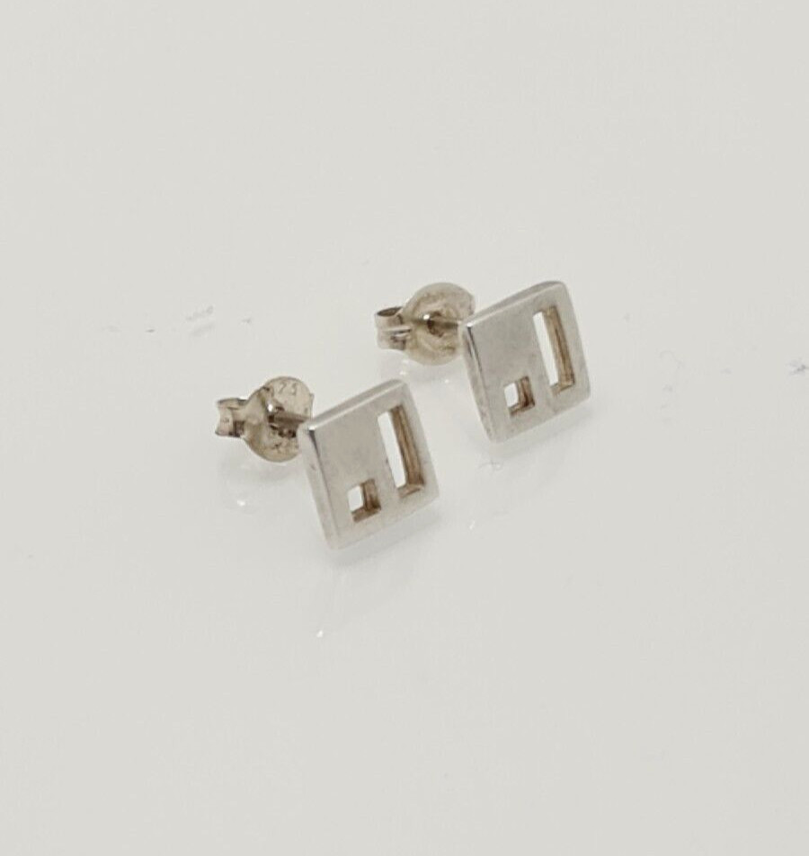 Gorgeous Solid Artistic Square Stud Earrings 925 … - image 3